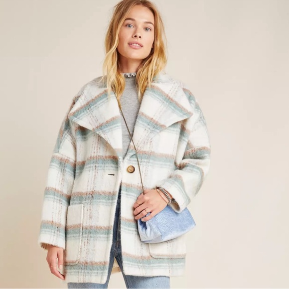 Anthropologie Jackets & Blazers - Anthropologie Plaid Coat Size S